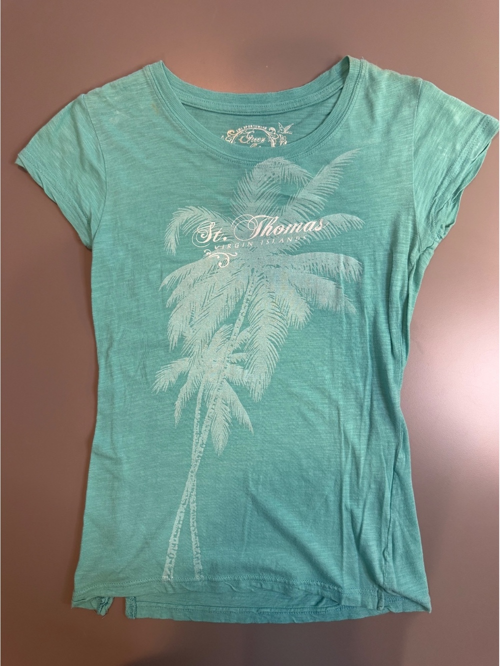 Green St. Thomas Virgin Islands Eco Friendly T-Shirt, Medium, 45% Bamboo Viscose